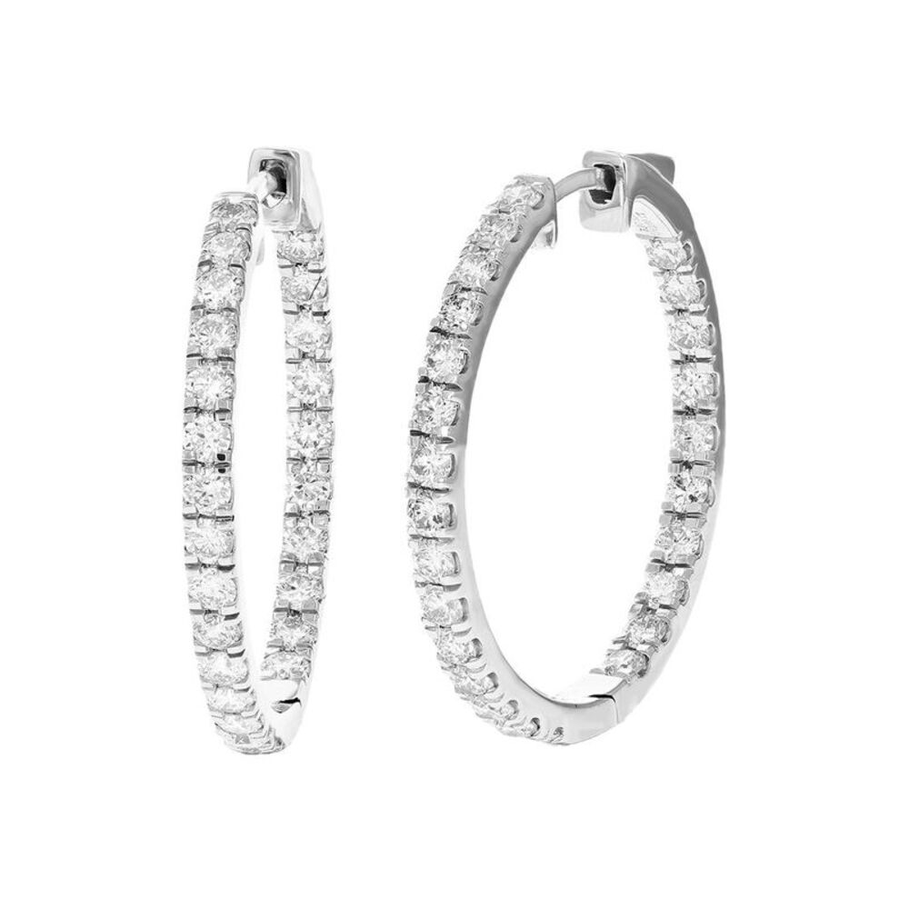 Silver 2.00 Ct. Tw. Lab-Grown Diamond Hoops